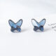 925 silver ,blue stone butterfly earrings