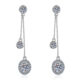 1.00 carat moissanite luxury long drop earrings
