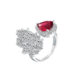 luxury CZ stoned crystal open ring