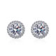 1.00 carat moissanite luxury round stud earrings