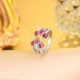 zircon stoned rose red open ring