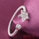 Zircon stoned adjustable star ring
