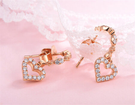 elegant  swing heart earrings