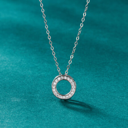 S925 silver circle pedant necklace