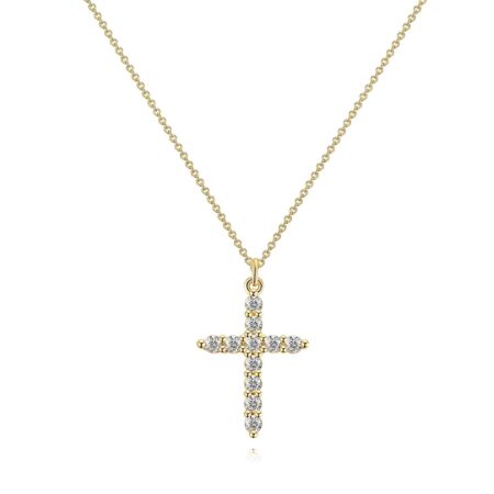 "Cross" Necklace, 18K Gold Plated