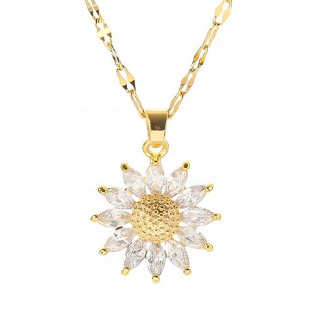 "Flower" Necklace, 18K Gold Plated
