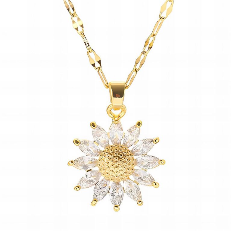 "Flower" Necklace, 18K Gold Plated