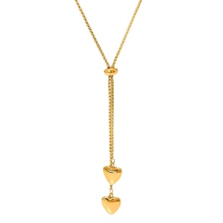"Hearts" 18K Gold Minimal Pendant Necklace