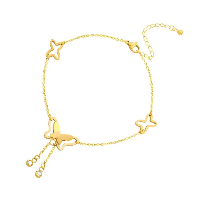 "Butterfly" Anklet, 18K Gold Plated
