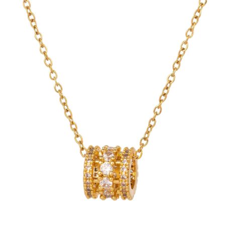 Gold Cubic Zirconia Charm Necklace