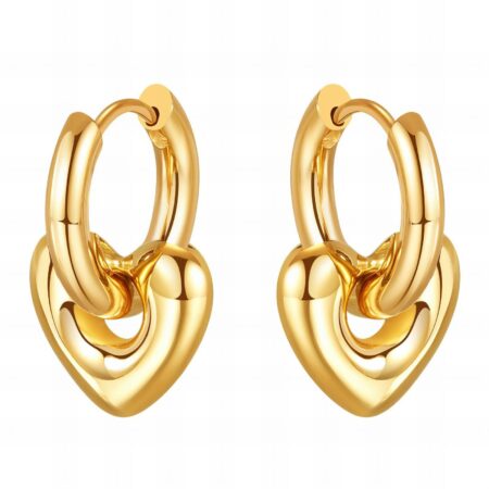 "Hearts" Earrings, 18K Gold Plated