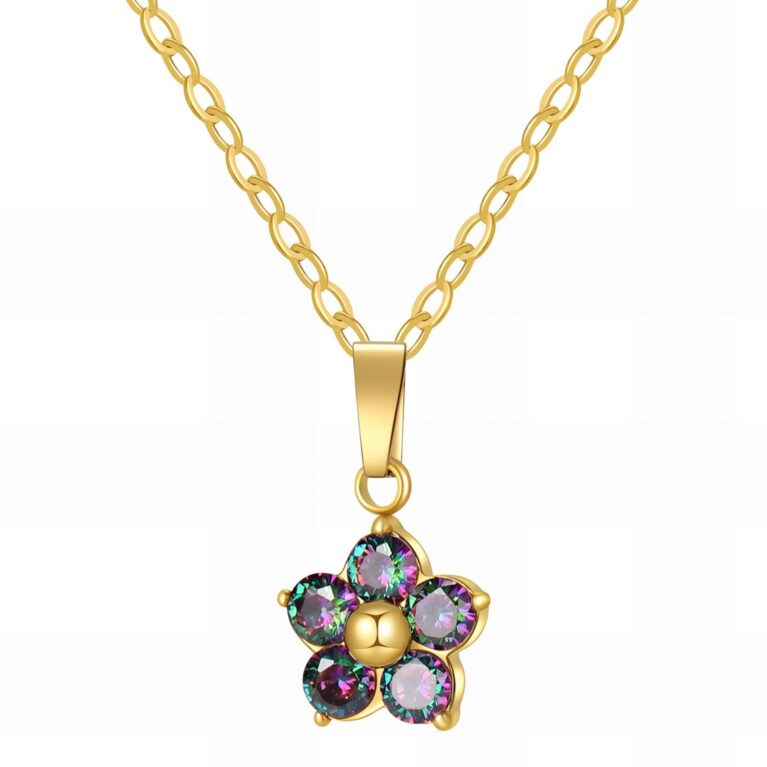 "Flower" Necklace, 18K Gold Plated