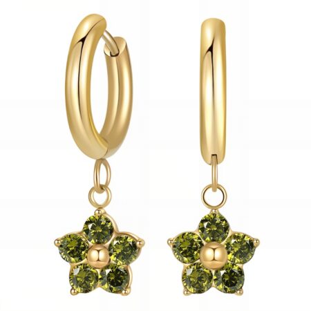 "Flowers" Earrings, 18K Gold Plated