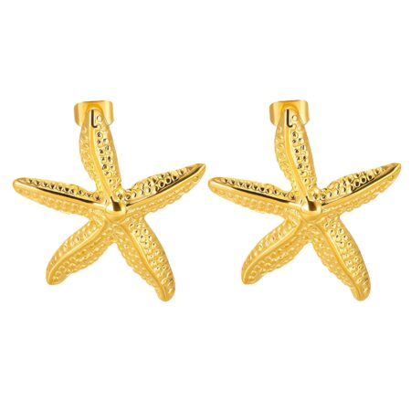 "Starfish" Earrings, 18K Gold Plated