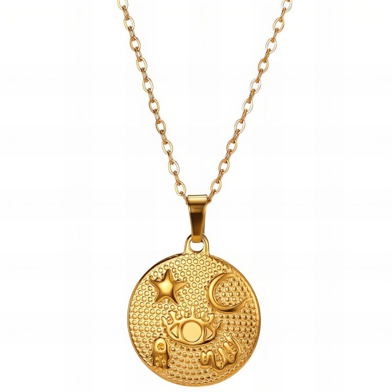"Evil Eye" Necklace, 18K Gold Plated