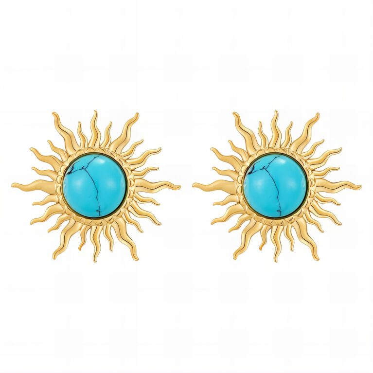 "Suns" Earrings, 18K Gold Plated