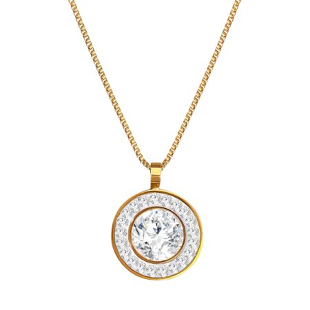 Gold Cubic Zirconia Pendant Necklace