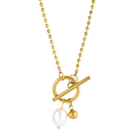 Minimalist Gold Toggle Necklace