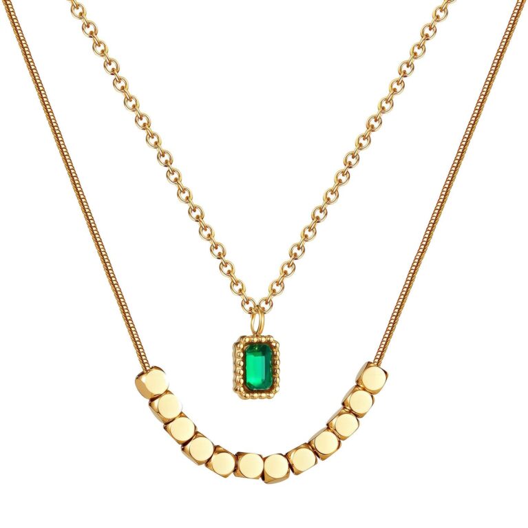 Necklace, 18K Gold Plated with Cubic Zirconia Pendant