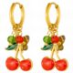 "Cherry" Earrings, 18K Gold Plated