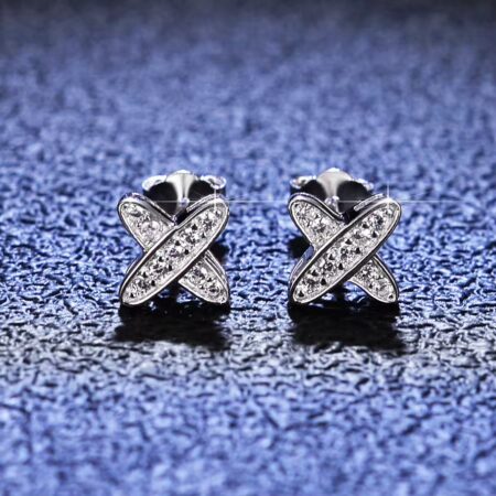 Luxury CZ stoned stud earrings