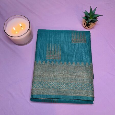 Emerald Green Pure Silk Saree with Rich Gold Zari Weaving | Traditional Banarasi Style Silk Saree