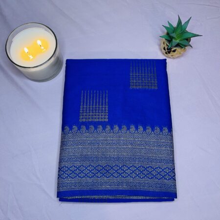 Royal Blue Pure Silk Saree with Rich Gold Zari Weaving | Traditional Banarasi Style Silk Saree