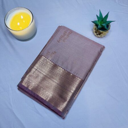 Premium Soft Silk Saree in Dusty Mauve with Rich Woven Border | Blouse Included | Festive & Wedding Wear