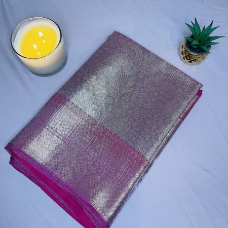 Banarasi Tissue Silk Saree with Intricate Woven Design & Traditional Border | Blouse Included | Festive Wear