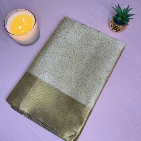Banarasi Tissue Silk Saree with Woven Floral Design | Blouse Included