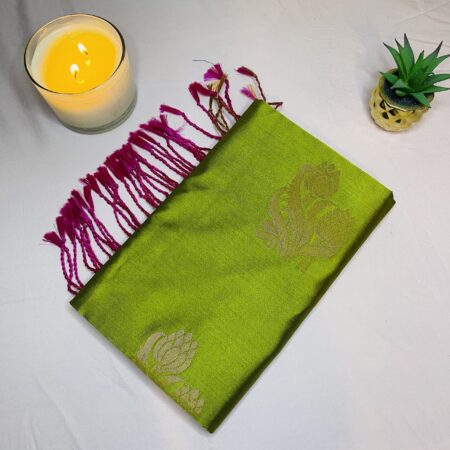 Soft Silk Saree with Traditional Woven Border & Elegant Tassels