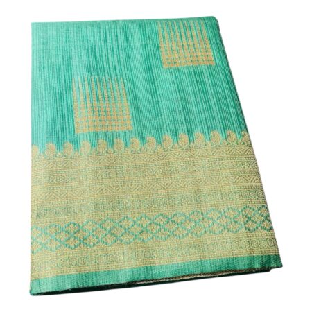 Emerald Green Pure Silk Saree with Rich Gold Zari Weaving | Traditional Banarasi Style Silk Saree