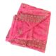 Elegant rose pink / blush pink Lightweight Net Saree with Floral Embroidery & Bead Work
