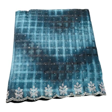 Premium Chiffon Saree for Women with Checks & Sugar Work | Stone Work Border Saree | Festive & Party Wear Lightweight Designer Saree