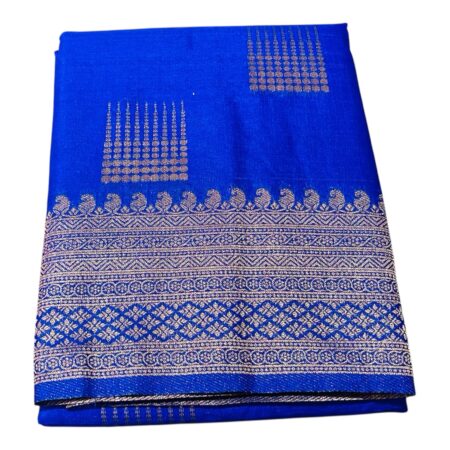 Royal Blue Pure Silk Saree with Rich Gold Zari Weaving | Traditional Banarasi Style Silk Saree