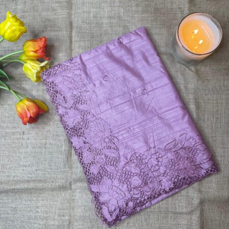 Tussar Silk Saree with Cutwork Border