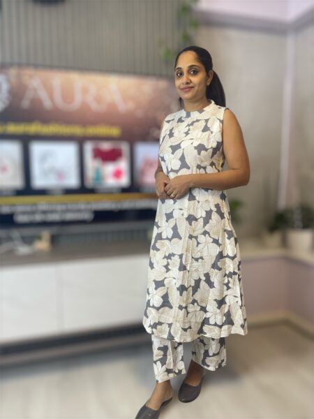 Sleeveless Floral Print Rayon Co-Ord Set for Women