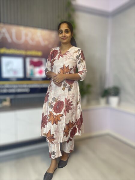 Vatican Silk A-Line Co-Ord Set for Women | Printed Ethnic Wear