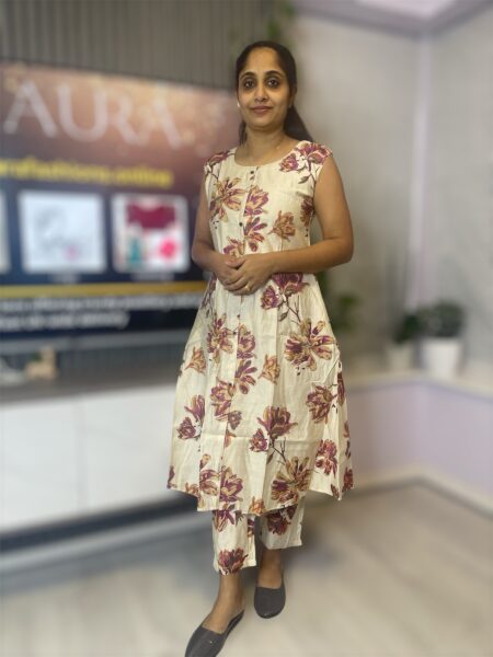 Vatican Silk A-Line Sleeveless Co-Ord Set for Women